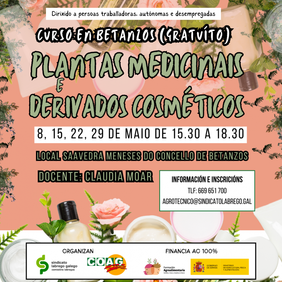 Curso de Plantas medicinais e derivados cosméticos en Betanzos 🗓