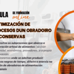 Cartel da formación online sobre optimización de procesos nun obradoiro de conservas organizada polo SLG e a rede RITA, o 21 de maio de 2025.