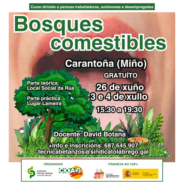 Curso de Bosques Comestibles en Carantoña (Miño) 🗓