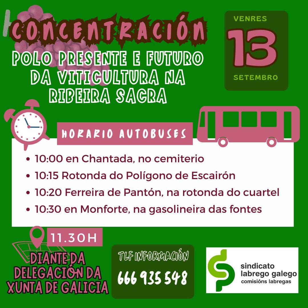 horario bus Lugo 13 setembro