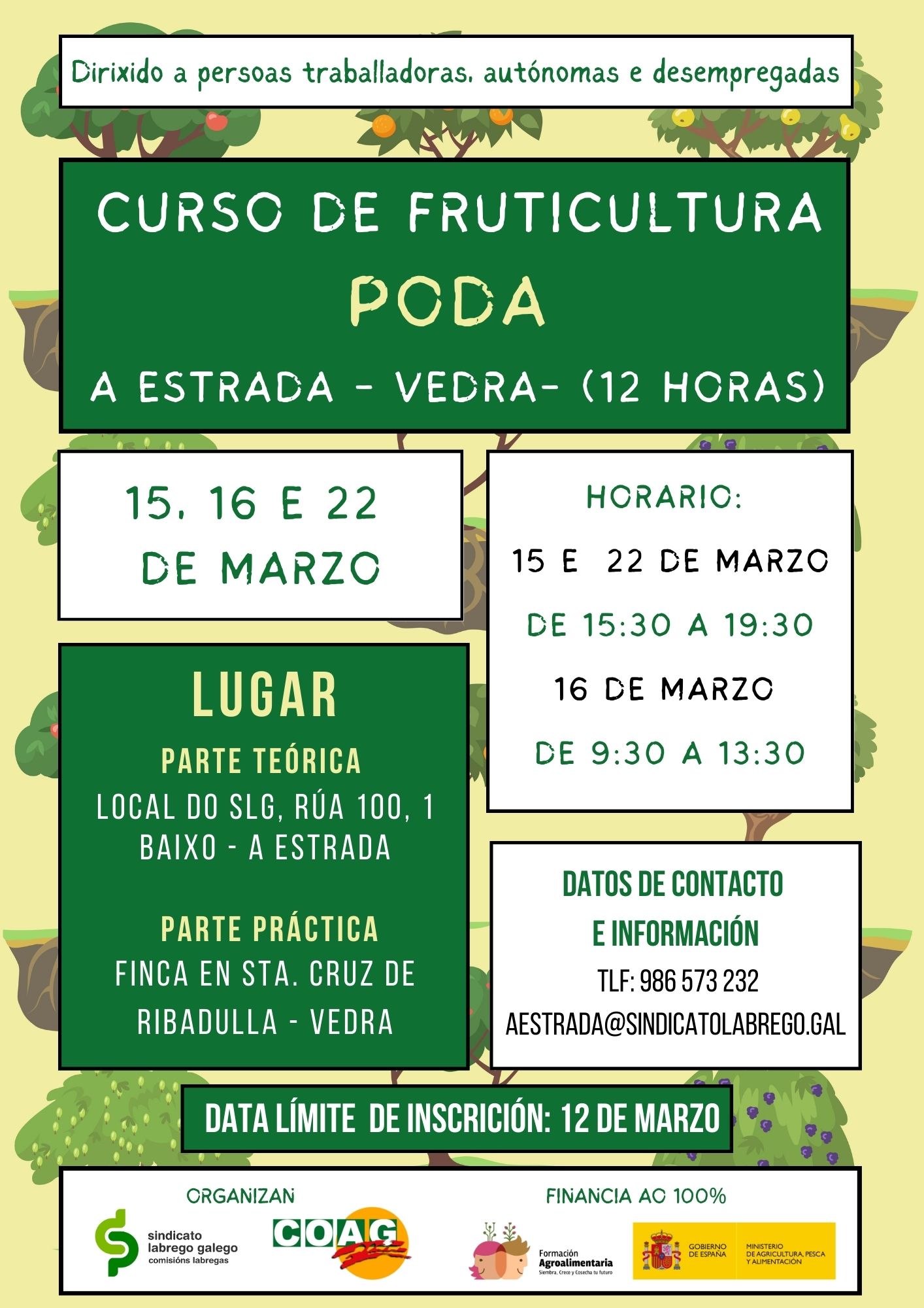 Cartaz Fruticultura A Estrada e Vedra