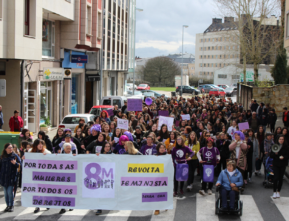 Solidariedade do 8M en Vilalba cunha muller maltratada polas barreiras arquitectónicas do Concello de Abadín