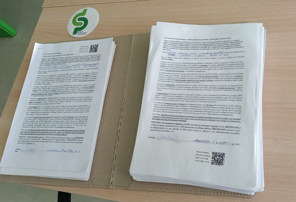 O SLG-CCLL solicita unha ampliación de 15 días do prazo de alegacións á macrocelulosa Altri-Greenalia