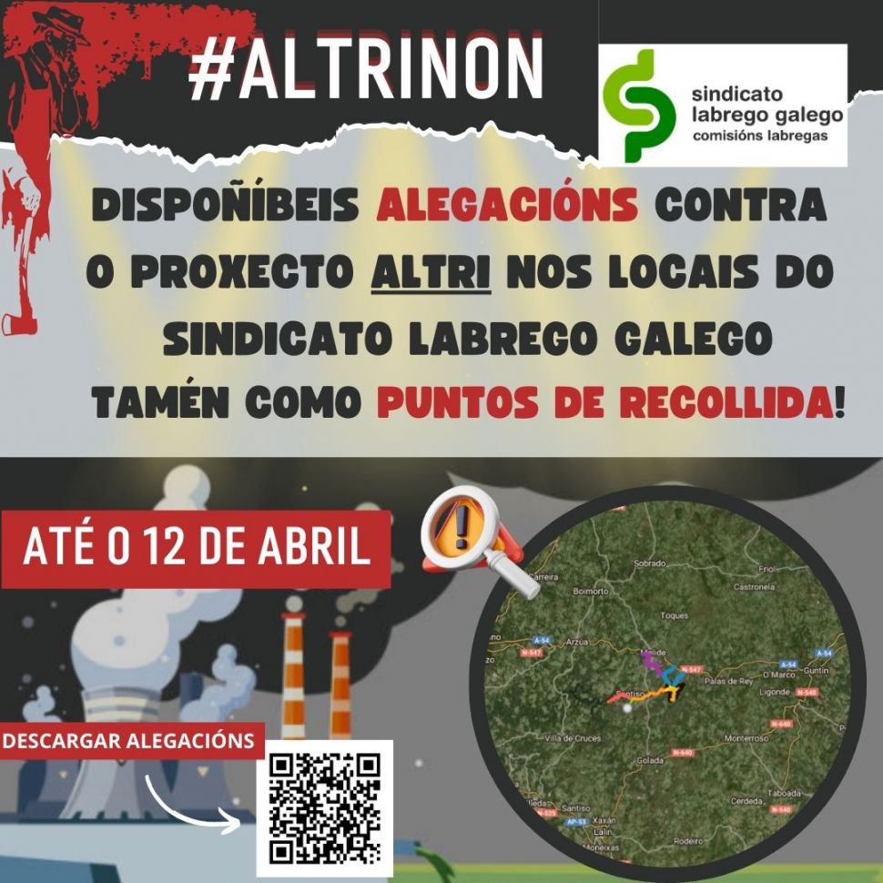 Habilitamos os locais do SLG en toda Galiza como punto de entrega de alegacións contra Altri até o venres 12