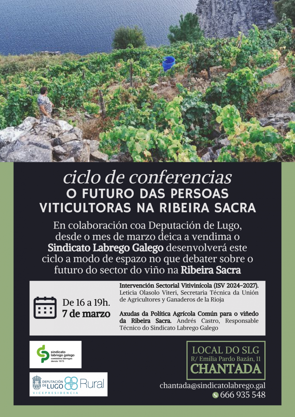 Ciclo de conferencias: “O futuro das persoas viticultoras na Ribeira Sacra”