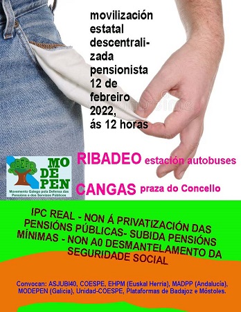 Apoio ás mobilizacións convocadas por MODEPEN para o sábado 12F