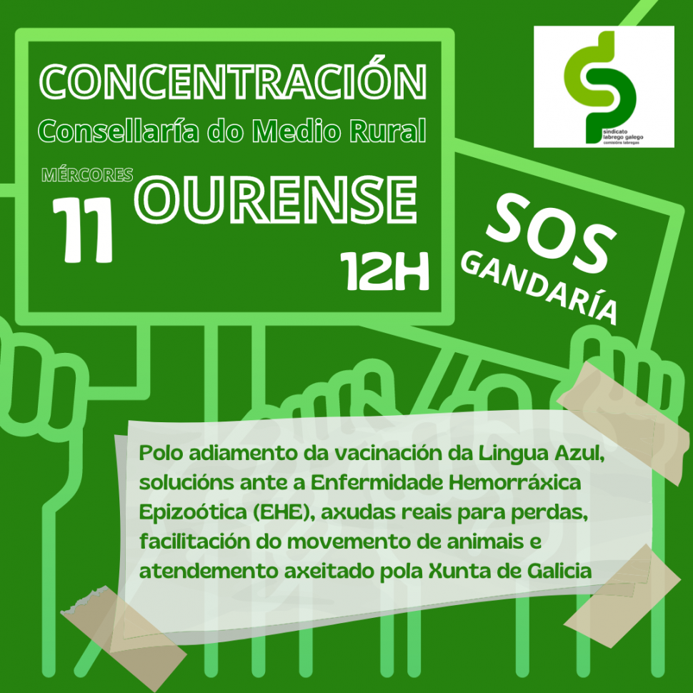 SOS GANDARÍA: CONCENTRACIÓN na Consellaría do Medio Rural, mércores 11, 12h.OURENSE