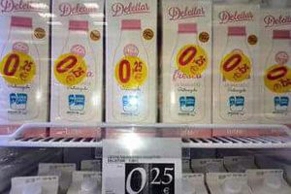O SLG denuncia diante da Dirección Xeral de Comercio e Consumo a venda de leite a 25 céntimos por Vegalsa-Eroski