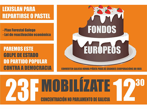 A Coordinadora por un Reparto Xusto dos fondos Next Generation pide a retirada da Lei de Simplificación por afondar aínda máis na depredación do territorio galego