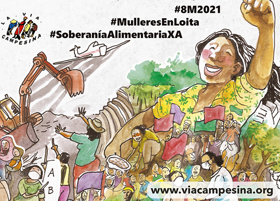 8M: La Vía Campesina fai un chamamento a vacinarse con feminismo contra o virus do capitalismo e do patriarcado