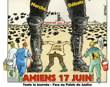 A ECVC solidarízase cos activistas que serán xulgados mañá en Amiens por loitar contra a granxa das 1.000 vacas