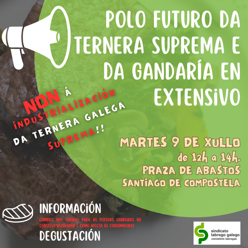 Información e degustación en Santiago de Compostela para reivindicar o modelo labrego fronte á industrialización da IXP Vaca de Galicia/Boi de Galicia