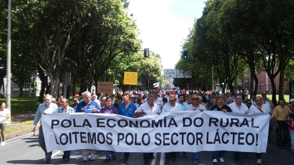 O sector lácteo en loita. Hoxe tócalle a Sarria.