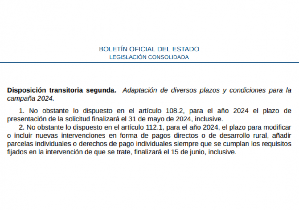 Solicitamos á Xunta de Galicia que confirme o seu compromiso de ampliar o prazo de solicitude da PAC