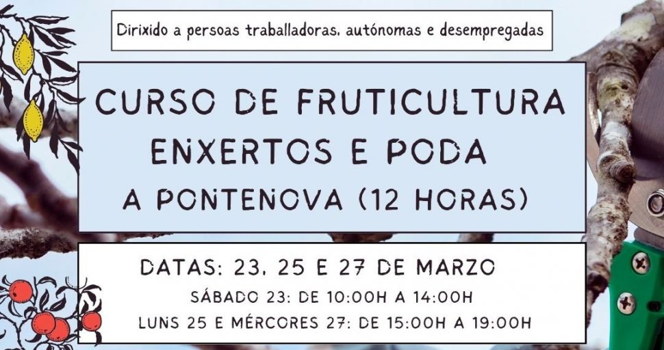 Curso de  Fruticultura – Enxertos e poda 🗓