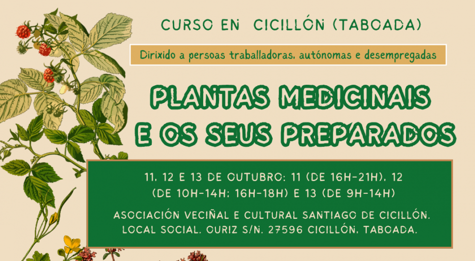 Curso de Plantas medicinais e os seus preparados (Cicillón, Taboada) 🗓