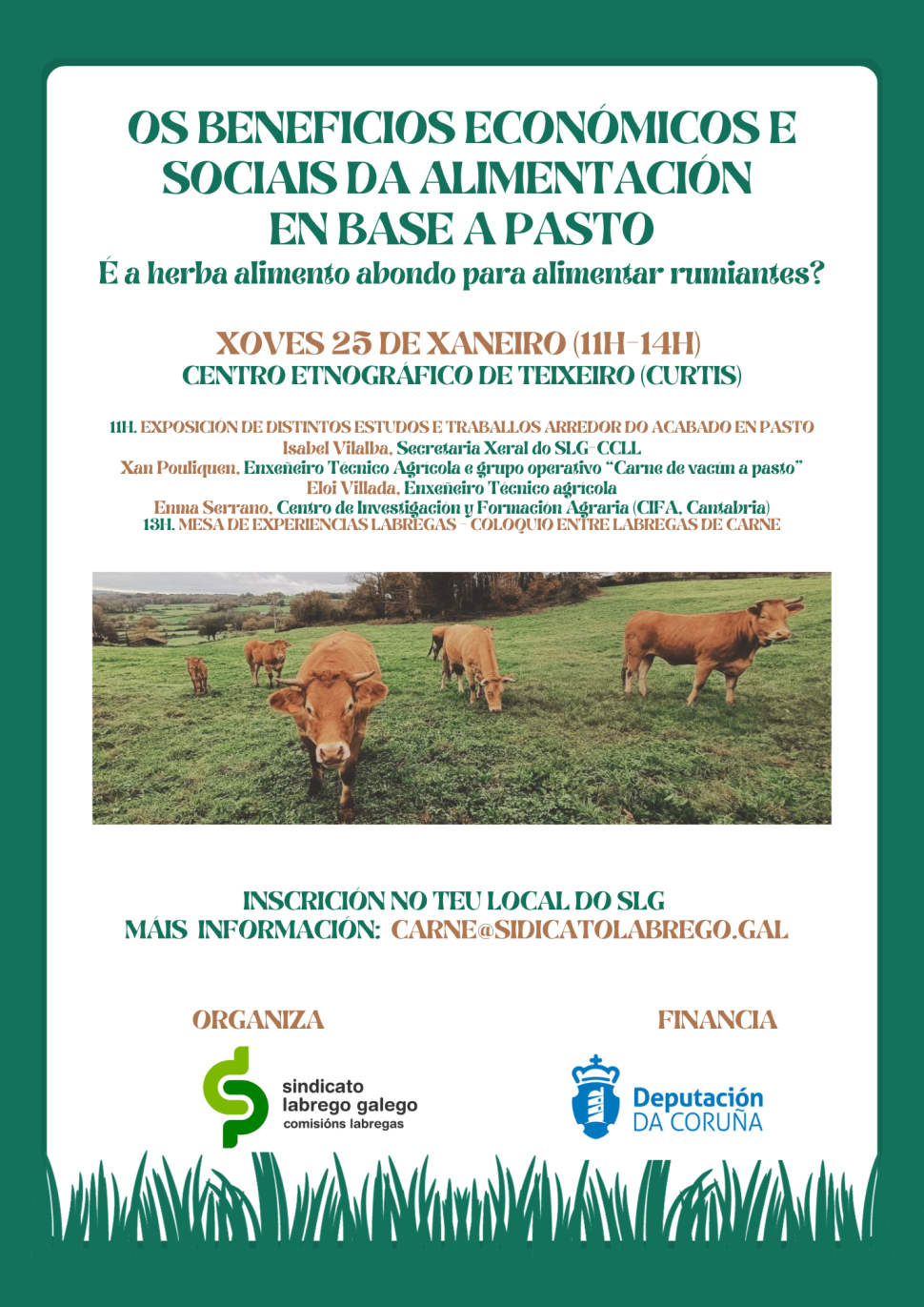 Xornada sobre os beneficios económicos e sociais da alimentación en base a pasto